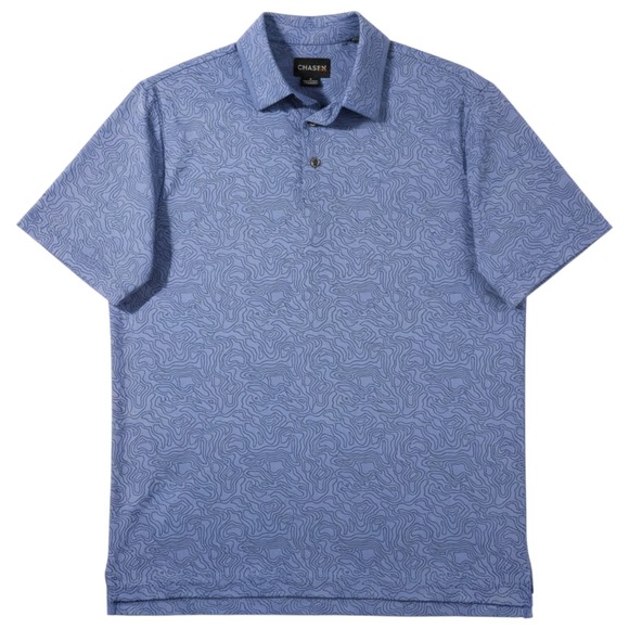 Chase 54 Other - Chase 54 Polo Shirt Mens S Blue Swirl AOP Performance Short Sleeve Golf Casual